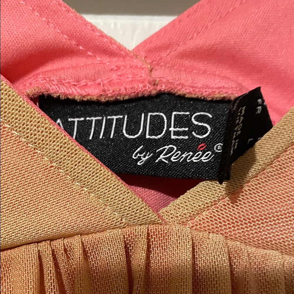 Attitudes by Renee Gradient V-Neck Blouse - Picture 2 of 10